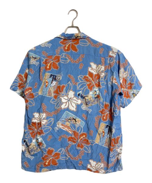 LAND OF ALOHA（ランド オブ アロハ）land of aloha (ランド オブ アロハ) 【古着】アロハシャツ　半袖シャツ　柄シャツ　USA製 ブルー サイズ:実寸参照の古着・服飾アイテム
