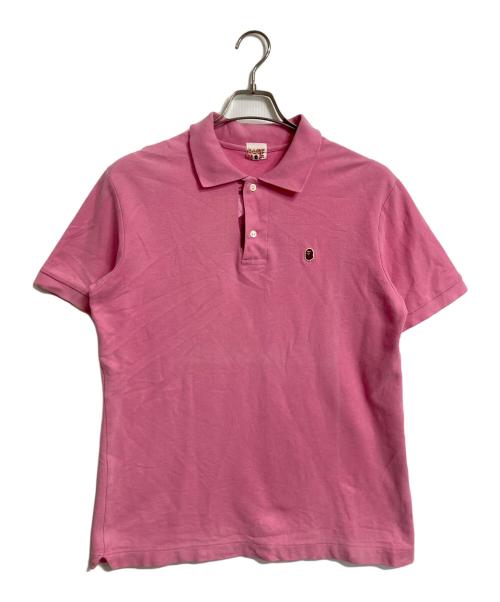 BAPE BY A BATHING APE（ベイプバイアベイシングエイプ）BAPE BY A BATHING APE (ベイプバイアベイシングエイプ) ポロシャツ　半袖シャツ　日本製 ピンク サイズ:Mの古着・服飾アイテム