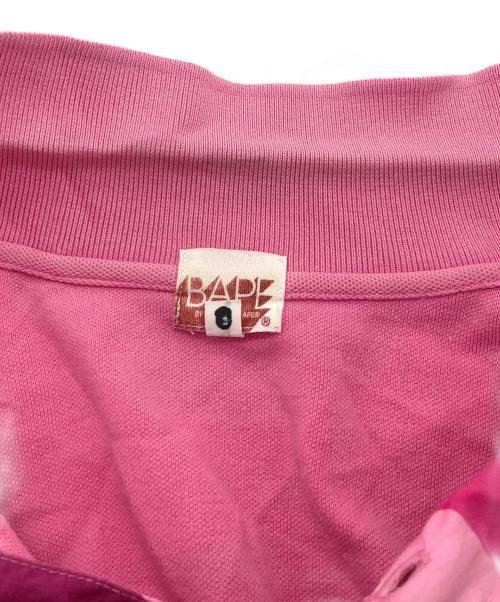 BAPE BY A BATHING APE（ベイプバイアベイシングエイプ）BAPE BY A BATHING APE (ベイプバイアベイシングエイプ) ポロシャツ　半袖シャツ　日本製 ピンク サイズ:Mの古着・服飾アイテム