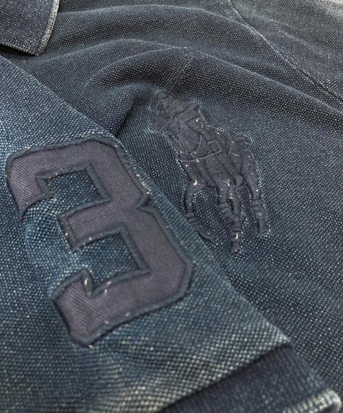 POLO RALPH LAUREN（ポロ・ラルフローレン）POLO RALPH LAUREN (ポロ・ラルフローレン) ビッグポニー後染めポロシャツ　POLO RALPH LAUREN 国内代理店表記有 インディゴ サイズ:Lの古着・服飾アイテム