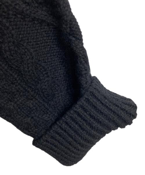 yunahica（ユナヒカ）yunahica (ユナヒカ) chieko (チエコ) アランニット　長袖ニット　ウールニット　日本製 ブラック サイズ:2の古着・服飾アイテム