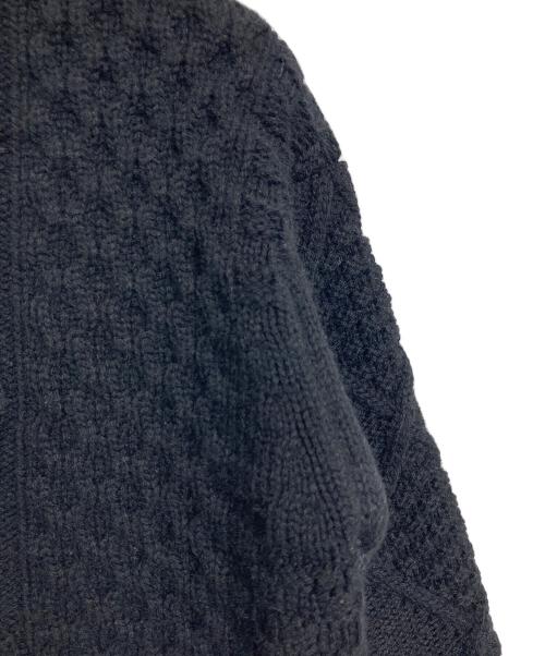 yunahica（ユナヒカ）yunahica (ユナヒカ) chieko (チエコ) アランニット　長袖ニット　ウールニット　日本製 ブラック サイズ:2の古着・服飾アイテム