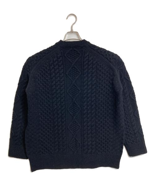 yunahica（ユナヒカ）yunahica (ユナヒカ) chieko (チエコ) アランニット　長袖ニット　ウールニット　日本製 ブラック サイズ:2の古着・服飾アイテム