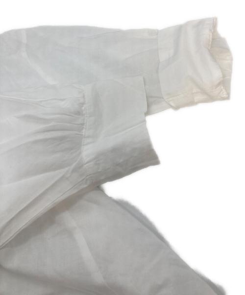 mizuiro-ind（ミズイロインド）mizuiro-ind (ミズイロインド) スタンドカラー フレアシャツワンピース ホワイト サイズ:実寸参照の古着・服飾アイテム