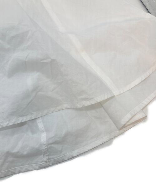 mizuiro-ind（ミズイロインド）mizuiro-ind (ミズイロインド) スタンドカラー フレアシャツワンピース ホワイト サイズ:実寸参照の古着・服飾アイテム