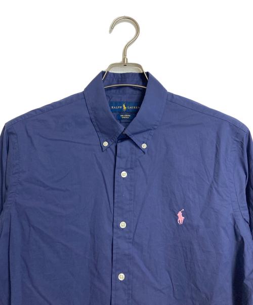 RALPH LAUREN（ラルフローレン）RALPH LAUREN (ラルフローレン) POLO RALPH LAUREN ストレッチ ボタンダウンシャツ 国内代理店表記有 ネイビー サイズ:Mの古着・服飾アイテム