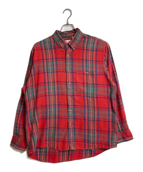 Sears（シアーズ）Sears (シアーズ) 【古着】80’Sネルシャツ　コットンシャツ　80年代 レッド サイズ:XLの古着・服飾アイテム