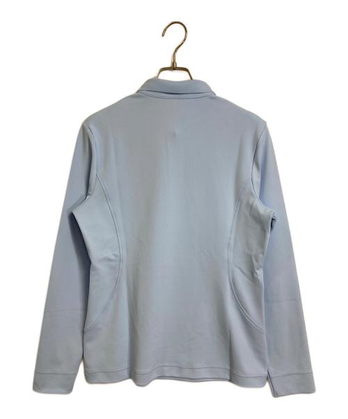 LANVIN（ランバン）LANVIN (ライバン) グラデーションロゴ刺繍長袖ポロシャツ　長袖シャツ　ストレッチ　日本製 スカイブルー サイズ:40 未使用品の古着・服飾アイテム