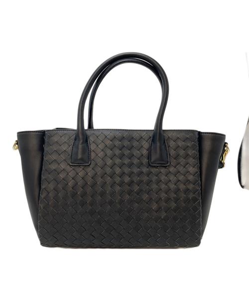 puamoena（ピュアモエナ）puamoena (ピュアモエナ) イタリアンシープスキンメッシュ2WAYバッグ ブラックの古着・服飾アイテム