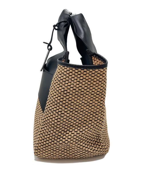 MARCO MASI（マルコマージ）MARCO MASI (マルコマージ) ハンドバッグ　カゴバッグ　トートバッグ　イタリア製 ブラウン×ブラック サイズ:実寸参照の古着・服飾アイテム