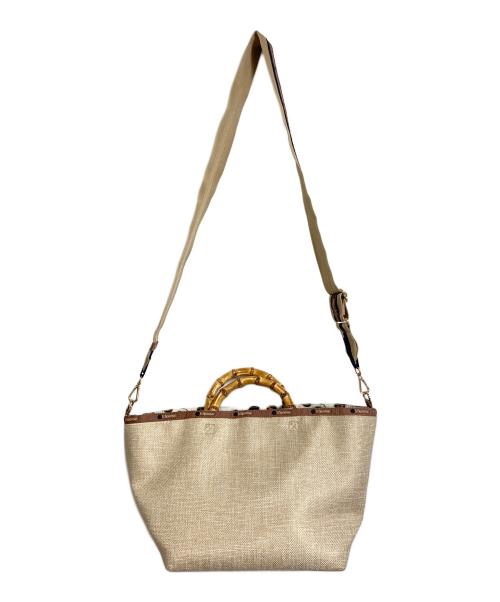 LeSportsac（レスポートサック）LeSportsac (レスポートサック) MED BAMBOO TOTE W/STエクリュムーンラフィア ベージュ サイズ:実寸参照の古着・服飾アイテム