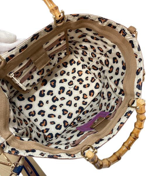 LeSportsac（レスポートサック）LeSportsac (レスポートサック) MED BAMBOO TOTE W/STエクリュムーンラフィア ベージュ サイズ:実寸参照の古着・服飾アイテム