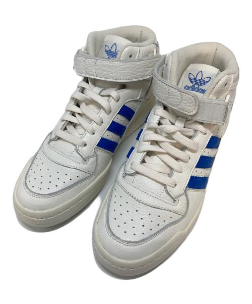 adidas（アディダス）adidas (アディダス) ハイカットスニーカー　FORUM MID フォーラム ホワイト×ブルー サイズ:US8の古着・服飾アイテム