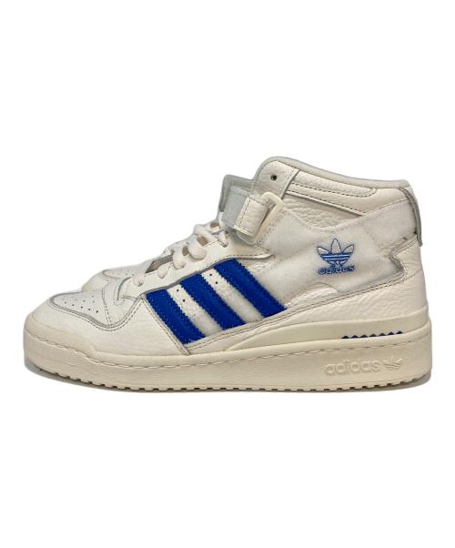 adidas（アディダス）adidas (アディダス) ハイカットスニーカー　FORUM MID フォーラム ホワイト×ブルー サイズ:US8の古着・服飾アイテム