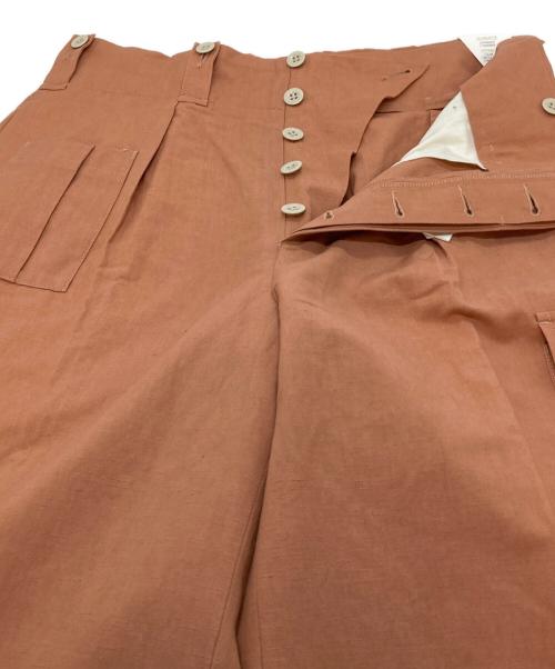 Tangent（タンジェント）Tangent (タンジェント) リネンコットンカーゴパンツ BELGIAN ARMY FIELD TROUSERS ベルギー アーミー フィールド トラウザーズ　センタープレスパンツ オレンジ サイズ:48 未使用品の古着・服飾アイテム