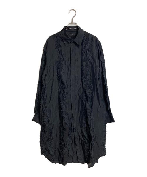 TAAKK（ターク）TAAKK (ターク) CUT JACQUARD LONG SHIRTS カットジャガードロングシャツ ブラック サイズ:2の古着・服飾アイテム