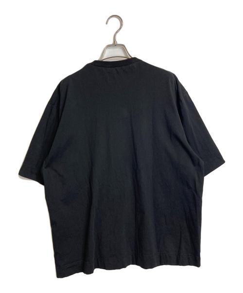 TAAKK（ターク）TAAKK (ターク) RUFFLE PRINT T-SHIRTS ペイント加工フリルＴシャツ　コットンTシャツ ブラック×ホワイト サイズ:3の古着・服飾アイテム