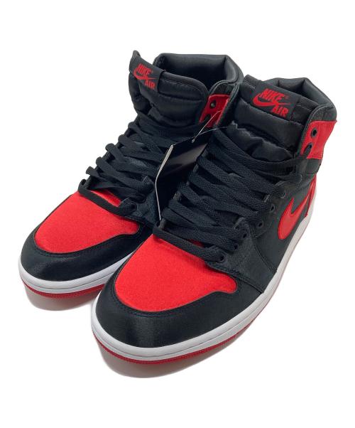 NIKE（ナイキ）NIKE (ナイキ) AIR JORDAN 1 RETRO HI エアジョーダン1 サテンブレッド サテンブレッド レッド×ブラック サイズ:US10.5 未使用品の古着・服飾アイテム