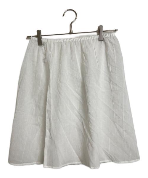 ARGUE（アーギュ）ARGUE (アーギュ) リネンマキシスカート　ロングスカート　チェックスカート　麻 ベージュ×ブラック サイズ:FREEの古着・服飾アイテム