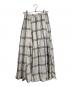 ARGUE (アーギュ) リネンマキシスカート　ロングスカート　チェックスカート　麻 ベージュ×ブラック サイズ:FREE：10000円