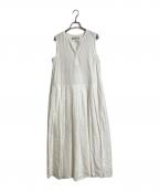 ARGUEアーギュ）の古着「ノースリーブコットンリネンワンピース」｜ホワイト