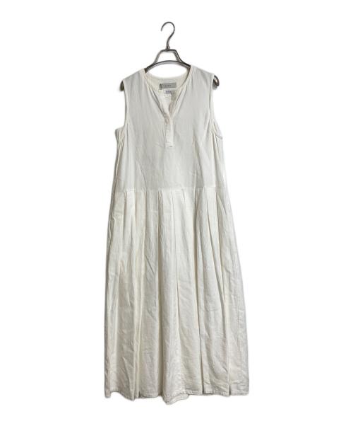 ARGUE（アーギュ）ARGUE (アーギュ) ノースリーブコットンリネンワンピース ホワイト サイズ:1の古着・服飾アイテム