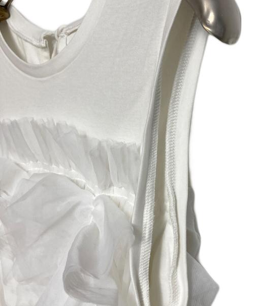 FRAY ID（フレイ アイディー）FRAY ID (フレイ アイディー) チュールコンビ2wayトップス　ノースリーブカットソー ホワイト サイズ:ONE SIZEの古着・服飾アイテム