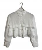 COCODEALココディール）の古着「ティアードフリルシャツブラウス　長袖シャツ　長袖ブラウス　セレモニー」｜ホワイト