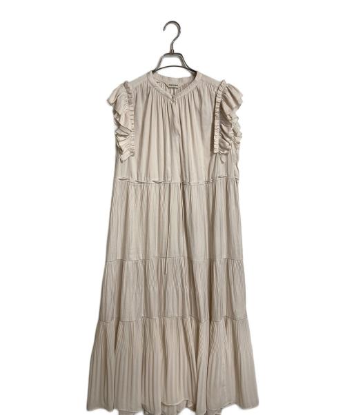 COCODEAL（ココディール）COCODEAL (ココディール) プリーツティアードフリルワンピース　ノースリーブワンピース　ロングワンピース　ベージュ ベージュ サイズ:2の古着・服飾アイテム