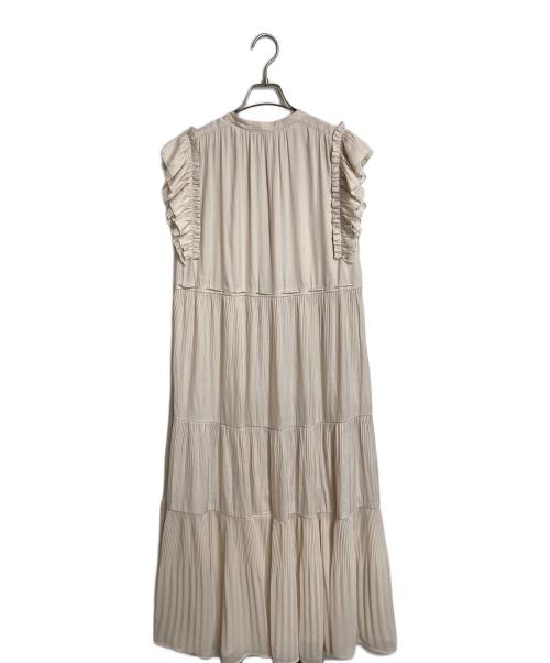 COCODEAL（ココディール）COCODEAL (ココディール) プリーツティアードフリルワンピース　ノースリーブワンピース　ロングワンピース　ベージュ ベージュ サイズ:2の古着・服飾アイテム