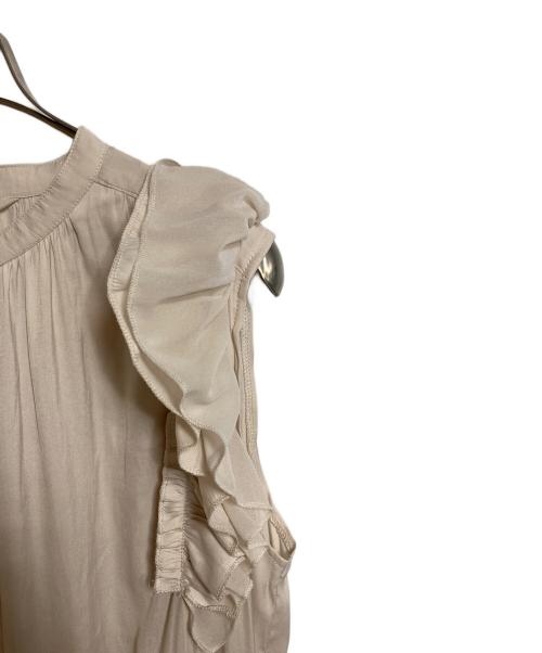 COCODEAL（ココディール）COCODEAL (ココディール) プリーツティアードフリルワンピース　ノースリーブワンピース　ロングワンピース　ベージュ ベージュ サイズ:2の古着・服飾アイテム