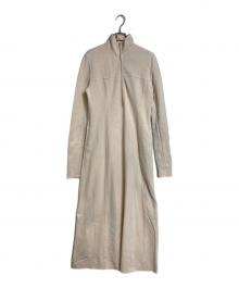 COCODEAL（ココディール）の古着「ハーフジップジャージワンピース　ロングワンピース　マキシワンピース」｜ベージュ