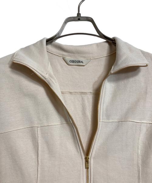 COCODEAL（ココディール）COCODEAL (ココディール) ハーフジップジャージワンピース　ロングワンピース　マキシワンピース ベージュ サイズ:2の古着・服飾アイテム