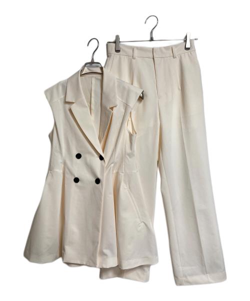 COCODEAL（ココディール）COCODEAL (ココディール) T/Rペプラムジャケットセットアップ　ベスト　セレモニー ホワイト サイズ:2の古着・服飾アイテム