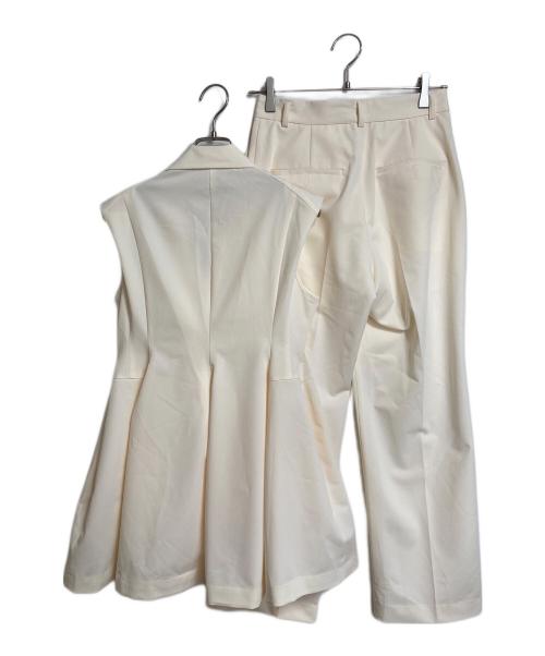 COCODEAL（ココディール）COCODEAL (ココディール) T/Rペプラムジャケットセットアップ　ベスト　セレモニー ホワイト サイズ:2の古着・服飾アイテム