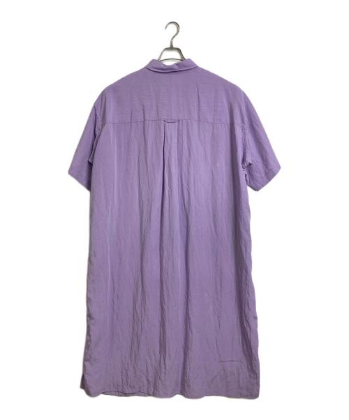 yuw（ユウ）yuw (ユウ) ワッシャーシャツワンピース　ロングワンピース　マキシワンピース　オーバーサイズ パープル サイズ:FREEの古着・服飾アイテム