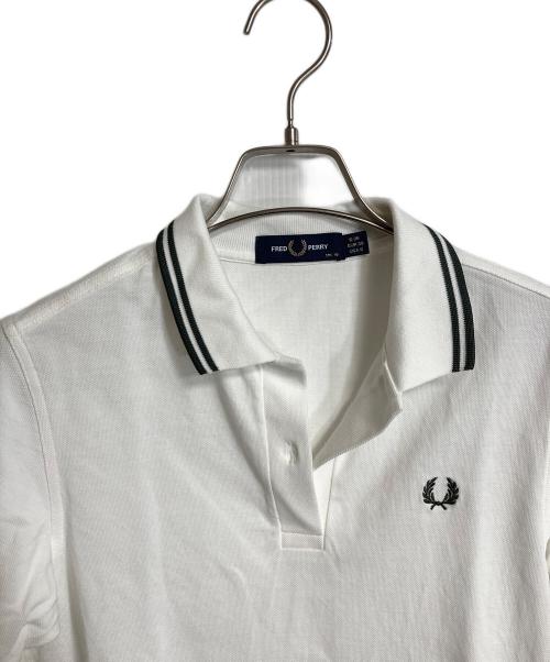 FRED PERRY（フレッドペリー）FRED PERRY (フレッドペリー) TWIN TIPPED FRED PERRY SHIRT ポロシャツ　ツインティップ フレッドペリー シャツ　半袖シャツ ホワイト×グリーン Y73 サイズ:UK10の古着・服飾アイテム