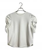 trefle+1トレフルプラスワン）の古着「エレファントトップス　ハーフスリーブカットソー　袖フリル　セレモニー」｜ホワイト