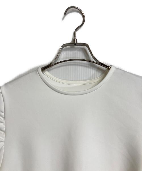 trefle+1（トレフルプラスワン）trefle+1 (トレフルプラスワン) エレファントトップス　ハーフスリーブカットソー　袖フリル　セレモニー ホワイト サイズ:実寸参照の古着・服飾アイテム