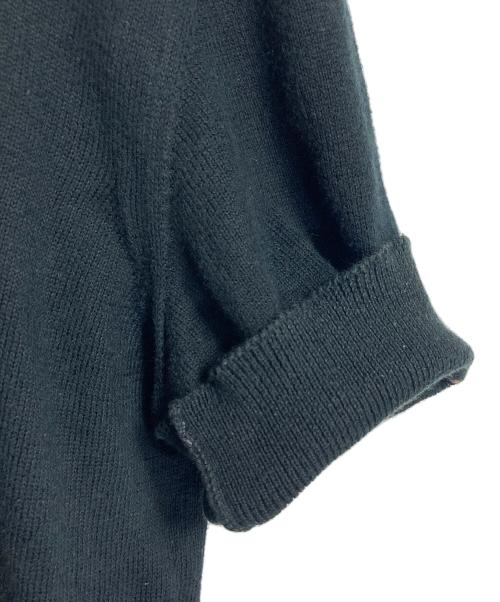 Vivienne Westwood（ヴィヴィアンウエストウッド）Vivienne Westwood (ヴィヴィアンウエストウッド) オーブ柄半袖ニット　コットンニット　イタリア製 ブラック サイズ:Lの古着・服飾アイテム