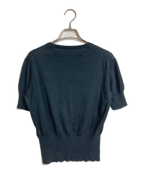 Vivienne Westwood（ヴィヴィアンウエストウッド）Vivienne Westwood (ヴィヴィアンウエストウッド) オーブ柄半袖ニット　コットンニット　イタリア製 ブラック サイズ:Lの古着・服飾アイテム