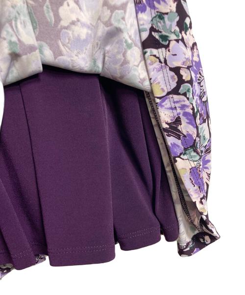 LAUREN RALPH LAUREN（ローレンラルフローレン）LAUREN RALPH LAUREN (ローレンラルフローレン) ワンピース　　フラワープリントワンピース　ロングワンピース　長袖ワンピース　花柄　総柄 パープル サイズ:6 未使用品の古着・服飾アイテム