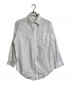BROOKS BROTHERSブルックスブラザーズ）の古着「【古着】シャツ　60~70’S/S Makers 6ボタン　ラウンドカット　ストライプ　60年代　70年代」｜ホワイト×ブルー