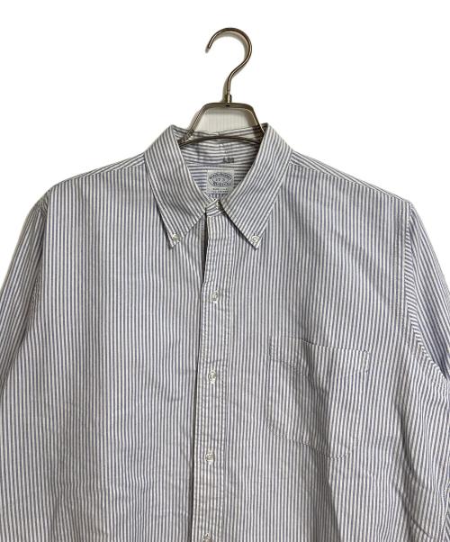 BROOKS BROTHERS（ブルックスブラザーズ）BROOKS BROTHERS (ブルックスブラザーズ) 【古着】60~70’Sストライプシャツ　Makers 6ボタン　スリムフィット　ラウンドカット　60年代　70年代 スカイブルー×ホワイト サイズ:17−3の古着・服飾アイテム