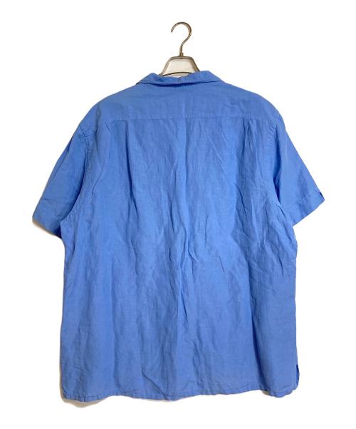 POLO RALPH LAUREN（ポロ・ラルフローレン）POLO RALPH LAUREN (ポロ・ラルフローレン) 【古着】リネンシルク裾ポニーオープンカラーシャツ　半袖シャツ　オーバーサイズ ブルー サイズ:XXLの古着・服飾アイテム