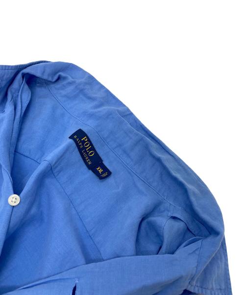 POLO RALPH LAUREN（ポロ・ラルフローレン）POLO RALPH LAUREN (ポロ・ラルフローレン) 【古着】リネンシルク裾ポニーオープンカラーシャツ　半袖シャツ　オーバーサイズ ブルー サイズ:XXLの古着・服飾アイテム