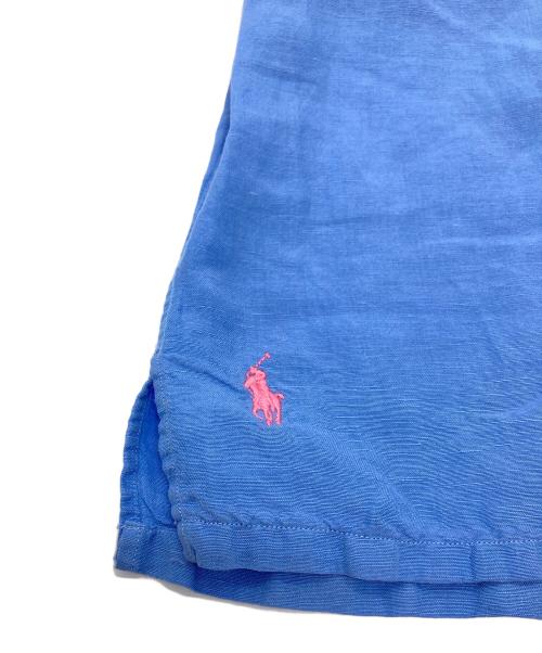 POLO RALPH LAUREN（ポロ・ラルフローレン）POLO RALPH LAUREN (ポロ・ラルフローレン) 【古着】リネンシルク裾ポニーオープンカラーシャツ　半袖シャツ　オーバーサイズ ブルー サイズ:XXLの古着・服飾アイテム