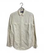 POLO RALPH LAURENポロ・ラルフローレン）の古着「【古着】シルクリネンシャツ　 90年代 ポニーなし」｜アイボリー