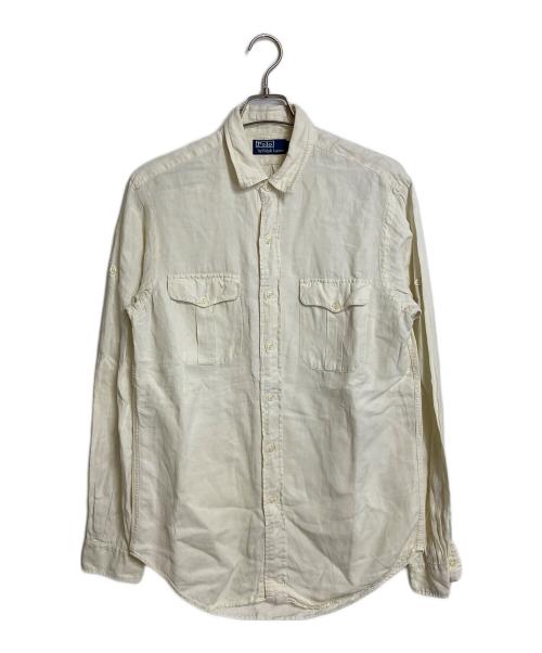 POLO RALPH LAUREN（ポロ・ラルフローレン）POLO RALPH LAUREN (ポロ・ラルフローレン) 【古着】シルクリネンシャツ　 90年代 ポニーなし アイボリー サイズ:Mの古着・服飾アイテム