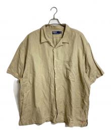 POLO RALPH LAUREN（ポロ・ラルフローレン）の古着「【古着】リネンシルク裾ポニーオープンカラーシャツ」｜ベージュ